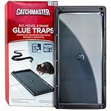 Catchmaster Rat, Snake and Mouse Traps 10Pk, Large Bulk Glue Rat Traps for Home, Adhesive Plastic Tray for Inside House, Snake, Mice, & Spider Catcher, Pest Control for House & Garage