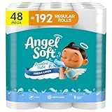 Angel Soft Toilet Paper with Fresh Linen Scented Tube, 48 Mega Rolls = 192 Regular Rolls, Soft and Strong Toilet Tissue