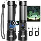 TrixHub Rechargeable Flashlights 2 Pack Super Bright High Lumens Flashlight