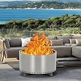 OutdoorVibe 20.5'' Smokeless Fire Pit with Air Switch, 360° Heating, Ash Pan IncludedPortable Stainless Steel Outdoor Firepit for Camping,Patio & Picnic