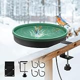 GESAIL Heated Bird Bath, 3 Easy Ways to Mount Heavy Duty Metal Pedestal Detachable Bird Bath Bowl for Easy Cleaning, 75W Heated Bird Baths for Outdoors for Winter Garden Yard Patio Lawn, Green