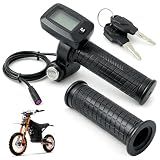 VAINELY Upgraded 48V EBike Throttle w/M Button Replacement for Tuttio Soleil01 for Tutto Soleil 01 for Tutti Soleil01 Electric Dirt Bike Throttle Grips Kit w/LCD Display Electric Motorcycle Handle