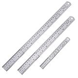 eBoot Stainless Steel Ruler Metal Ruler with Conversion Table, 15 Inch, 12 Inch and 6 Inch