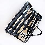 LLRY BBQ Grilling Tools Set - Stainless Steel Grilling Accessories with Free Portable Bag. (5PCS)
