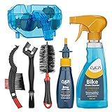 CXWXC Bike Cleaning Kit Including Bicycle Chain Scrubber, Bike Cleaner Brush Tool, Bicycle Chain Cleaning Agent,Chain Lube