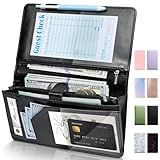 Forvencer Server Book High Volume, Expandable Waitress Book with 2 Zipper & Magnetic Pocket,5"×9", Server Books for Waitresses, Waitress Accessories, Fits Restaurant Check, Waitress Apron (Black)