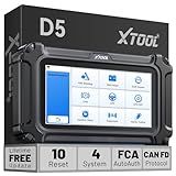 XTOOL D5 Car Code Reader and Reset Tool, Engine ABS SRS Transmission Car Diagnostic Tool with EPB Service, ABS Bleed, Throttle Relearn, Clear Check Engine Light Code Reader with 10 Resets, Free Update