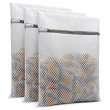 Muchfun 3Pcs Durable Honeycomb Mesh Laundry Bags for Delicates 12x16 Inches | (3 Medium)