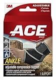 ACE Brand Adjustable Compression Ankle Support, Moderate Support for Weak, Sore or Injured Joints, Adjustable Straps, One Size Fits Most