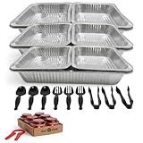 Alpha Living Large Full Size Refill Kit Disposable Chafing Buffet with - Utensils, Fuel Cans Only – Premium Chafing Dish Set for Events, Parties, Catering
