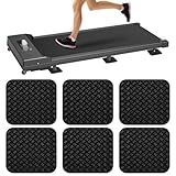 6 Pcs Walking Pad Mat, Treadmill Mat Pads, 4" x 4" x 0.2" Double-Sided Non-Slip Exercise Equipment Mat, High Density Silicone Anti Vibration Pad for Protect Floors, Noise Reduction