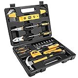 DEKOPRO 65 Pieces Tool Set General Household Hand Tool Kit with Storage Case Plastic ToolBox