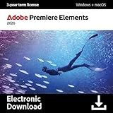 Adobe Premiere Elements 2026 | Software Download | Video Editing | 3-year term license | Activation Required [PC/Mac Online Code]
