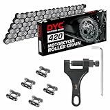 DYC 420 Chain 132 Links Cut-to-Fit with 5 Master Links & Chain Breaker Tool for Mini/Pit/Dirt Bike, ATV & Go Kart - Coleman, Baja, SSR, TaoTao, Coolster, Apollo