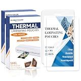 200 Pack 5mil 2.5" x 4.2" Thermal Laminating Pouches Badge Laminate Pouches Clear Laminated Luggage Tags Printable Laminator Pouches for Business Permits Cards