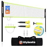 Portable Outdoor Volleyball Net Set 20FT / 32FT, 4 Adjustable Heights