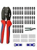 Nixesky Solar Crimping Tool for Solar Panel Cable with 30 Pairs Solar Connectors, 1PCS Solar Crimper, 2 PCS Spanner Wrench, Crimper Tool for 2.5/4/6mm² Solar cable Wire,1PCS cable stripper