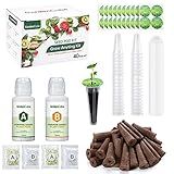 GARDENCUBE 166pcs Hydroponic Pods Kit: Compatible with Aerogarden Grow Anything Herb Kits - Includes Grow Sponges Grow Baskets Grow Domes Labels A&B Plant Food - Hydroponics Supplies for Most Brand