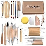 Meuxan 40PCS Pottery Tool Set Clay Sculpting Modeling Tools