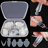 French Forma Dual Stickers, 60pcs Dual Forms Reusable Silicone Mold Pads, French Manicure Tips Inner Mold for Builder Gel Forms, Nails Extension Forms Guide Nail Art Accessories Tools