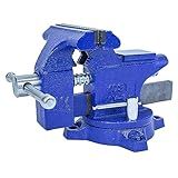Yost Vises LV-4 Homeowner's Vise | 4.5 Inch Jaw Width with a 3 Inch Jaw Opening Home Vise | Secure Grip with Swivel Base | Blue