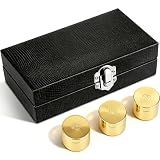 Ferrochef 3 Pcs Holy Oil Container Holy Oil Stock Set Polished Brass Blessed Oils Container Triple Oils Stock for Prayer Clergy Church Patient Comfort Blessings