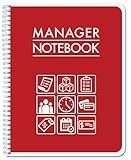 BookFactory Manager Notebook Manager's Log Book Planner Management Logbook - Wire-O, 100 Pages, 8.5'' X 11'' (Made in USA)