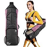 Yoga Mat Bag Carrier & Yoga Mat Backpack – Stay Organized On-the-Go! Large Pockets, Bottle Holders & Switchable Strap, Fits 0.5" x 26" Mats for Yoga, Gym