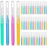 Patelai 50 Pcs Interdental Brushes Braces,Green, Blue, Pink, Orange