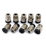BIQU PC4-M10 Pneumatic Connector Fittings Bowden Tube Coupler Male Straight PTFE Tube Push for E3D-V6 Bowden Extruder Compatible with Ender-3 Ender-3 V2 3D Printers (Pack of 10pcs)