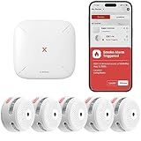 X-Sense Smart Smoke Detectors with SBS50 Base Station, Wi-Fi Smoke Alarm Compatible with X-Sense Home Security App, Wireless Interconnected Mini Fire Alarm, Model FS51