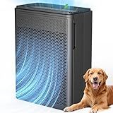 YARIKI Air Purifiers for Home Pets Covers Up to 1500 Sq Ft,H13 Hepa Filter with Washable Pre-Filter,Pet Hair Dander Smoke Air Cleaner,22 dB Quiet Sleep for Living Room Bedroom Kitchen,P280 (Black)