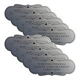 Signs ByLITA Designer Sorry No Personal Checks. Cash or Credit Cards Only Sign (Brushed Silver) - Small (10 Pack)