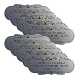 Signs ByLITA Designer Sorry No Personal Checks. Cash or Credit Cards Only Sign (Brushed Silver) - Medium (10 Pack)