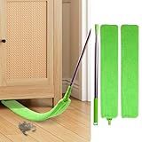 Retractable Gap Dust Cleaner Under Appliance Cleaning Tool, Bafezoze Flat Duster for Under Refrigerator Fridge Stove Couch Bed, Skinny Thin Duster for Tight Spaces