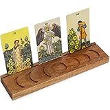 Ceiner Wooden Tarot Card Holder with Moon Phase, Witchy Stand for Oracle Lenormand Meditation, Display Daily Affirmation Cards Tarot Reading Accessories Pagan Altar Wiccan Decoration Gift Supplies