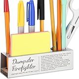 SOSREBEDR Dumpster Firefighter Appreciation Gift, Office Desk Decor for Crisis Managers, Problem Solvers, Workplace Leaders Career Recognition Gift, Funny Office Pencil Holder for Desk SD274