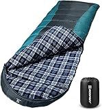 Bessport Sleeping Bag Winter | Flannel Lined 18℉ - 32℉ Extreme 3-4 Season Warm & Cool Weather Adult Sleeping Bags Large | Lightweight, Waterproof for Camping, Backpacking, Hiking