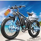 6000W Dual Motor Ebike for Adults 46MPH Fast Electric Bike for Men Women,52V 34Ah(1768Wh) Up to 100Miles Ebikes,24" Fat Tire E-Bike,Full Suspension Electric Bicycle for Mountain Off-Road Commuter Snow