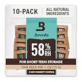 Boveda 58% Two-Way Humidity Control Packs For Storing ½ oz of Product – Size 4 – 10 Pack – Moisture Absorbers for Small Storage Containers – Humidifier Packs – Hydration Packets in Resealable Bag