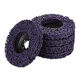 Hilitand 5Pcs Poly Strip Wheel Disc Paint Rust Removal Tool Clean Quality Angle Grinder Discs 10000rpm 60# (Purple)