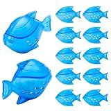 Funmit 12 Pack Universal Humidifier Cleaner Fish Compatible with Almost All Humidifiers and Fish Tanks, Purifies Water, Prevents Hard Water Build-Up, Reduces Scale, Blue