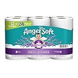 Angel Soft® Toilet Paper with Fresh Lavender Scented Tube, 12 Double Rolls = 24 Regular Rolls, 2-Ply Bath Tissue