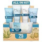 H2O Therapy Hotel Soaps & Toiletries Bulk Set | 1-Shoppe Amenities Kit | 0.85oz Shampoo & Conditioner, Body Wash, Lotion, 1oz Bar Soap | Travel Size | 75 Pieces