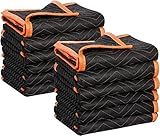 SIMPLI-MAGIC 79522 Heavy Duty Padded Moving Blankets, Orange/Black, 72” x 80”, 6 Pack