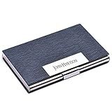 Caramel Sweet Life Personalized Free Custom Engraving Credit Card Business Card Holder Card Case (Blue)