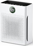 Air Purifiers for Home Large Room up to 2200sq.ft, MOOKA Air purifier for Home Pets with Washable Filter, PM 2.5 Display Air Quality Sensor Air Cleaner for Bedroom, Dorm room, Pets, Office PR1 (White)