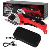 Sellere Electric Cutter for Cardboard & Carpet - Cordless Electric Scissors for Fabric - Carrying Case Included - Box Cutter Electric - 4.2V & 2000mAh - Low Noise & Low Vibration