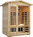 LTCCDSS Low EMF Outdoor Sauna 2 Person, Far Infrared Sauna Room for Home, Soft Fir Wood, Chromotherapys | Bluetooth Speakers | 47.2 * 81.1 * 37.0 in