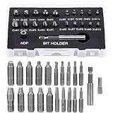 Yakamoz 22Pcs Mini Damaged Screw Extractor Kit Small Stripped Screws Remover Easy Out Broken Bolt Extractor Rusty Screw Removal Tool with Magnetic Extension Bit Holder & Socket Adapter